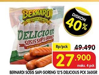 Promo Harga BERNARDI Sosis Sapi Delicious 360 gr - Superindo