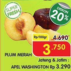 Promo Harga Plum Merah per 100 gr - Superindo