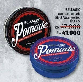 Promo Harga BELLAGIO Pomade High Shine & Normal Hold Black, Orange, Red 80 gr - LotteMart