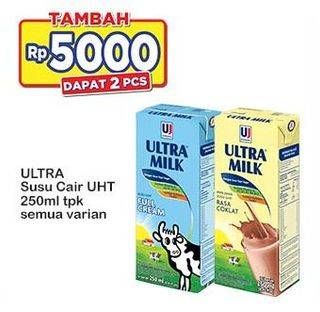 Promo Harga Ultra Milk Susu UHT All Variants 250 ml - Indomaret