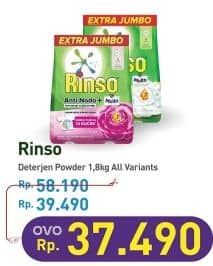 Promo Harga Rinso Anti Noda Deterjen Bubuk All Variants 1800 gr - Hypermart