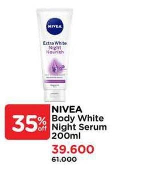 Promo Harga Nivea Body Serum Extra White Night Nourish 180 ml - Watsons