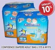 Promo Harga CONFIDENCE Adult Diapers Perekat L15, M15  - Superindo