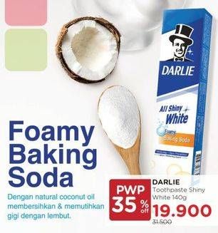 Promo Harga DARLIE Toothpaste All Shiny White Foamy Baking Soda 140 gr - Watsons