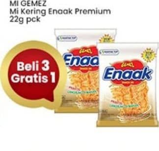 Promo Harga Mie Gemez Enaak Snack Mi Premium 22 gr - Indomaret