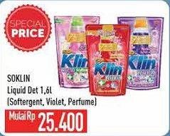 Promo Harga SO KLIN Liquid Detergent + Anti Bacterial Red Perfume Collection, + Softergent Pink 1600 ml - Hypermart