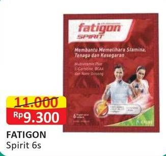 Promo Harga FATIGON Spirit Suplemen Penambah Tenaga 6 pcs - Alfamart