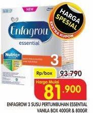Promo Harga Enfagrow Essential 3 Susu Formula Vanila 400 gr - Superindo