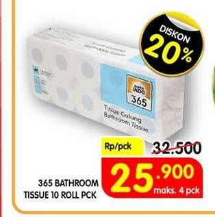 Promo Harga 365 Bathroom Tissue Embossed 10 roll - Superindo