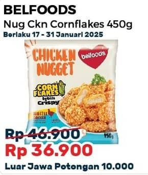 Promo Harga Belfoods Nugget Cornflakes 450 gr - Alfamart