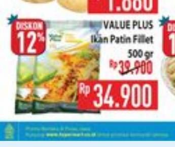 Promo Harga Value Plus Ikan Patin Fillet 500 gr - Hypermart
