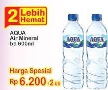 Promo Harga AQUA Air Mineral 600 ml - Indomaret