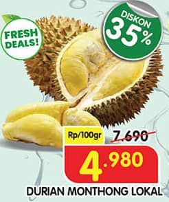 Promo Harga Durian Monthong Lokal per 100 gr - Superindo