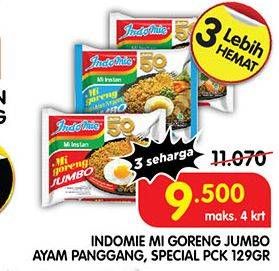 Promo Harga INDOMIE Mi Goreng Jumbo Ayam Panggang, Spesial 127 gr - Superindo