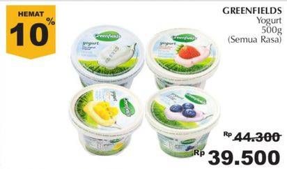 Promo Harga GREENFIELDS Yogurt All Variants 500 gr - Giant