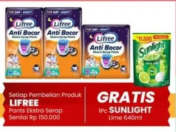 Promo Harga Lifree Popok Celana Ekstra Serap All Variants 3 pcs - Yogya
