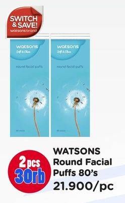 Promo Harga WATSONS Round Facial Puff 80 pcs - Watsons