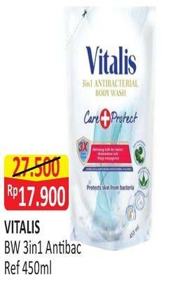 Promo Harga VITALIS Body Wash Antibacterial 450 ml - Alfamart