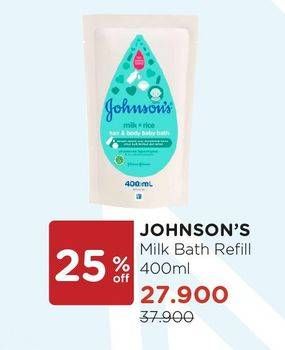 Promo Harga JOHNSONS Baby Milk Bath Milk + Rice 400 ml - Watsons