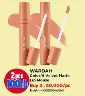 Promo Harga Wardah Colorfit Velvet Matte Lip Mousse 4 gr - Watsons