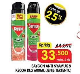 Promo Harga Baygon Insektisida Spray 600 ml - Superindo