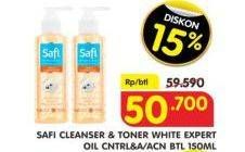 Promo Harga SAFI White Expert 2 in 1 Cleanser & Toner 150 ml - Superindo