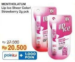 Promo Harga Lip Ice Sheer Color Strawberry, Natural 2 gr - Indomaret