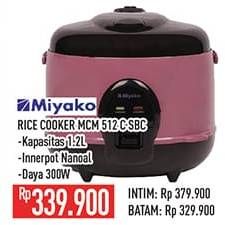 Promo Harga Miyako MCM-512 | Rice Cooker 1.2ltr  - Hypermart