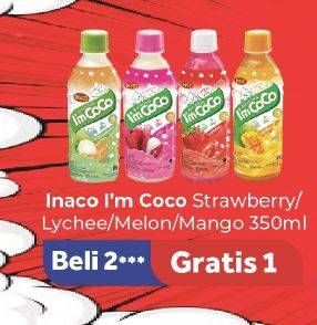 Promo Harga Inaco Im Coco Drink Strawberry, Lychee, Mango, Coconut Water 350 ml - Carrefour