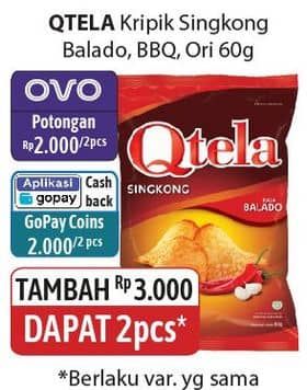 Promo Harga Qtela Keripik Singkong Balado, Barbeque, Original 60 gr - Alfamidi