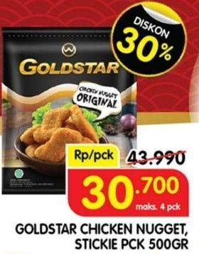 Promo Harga GOLDSTAR Chicken Nugget Stickie Cheese 500 gr - Superindo