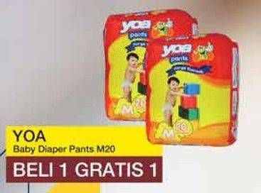 Promo Harga YOA Baby Diapers Pants M20 20 pcs - Yogya