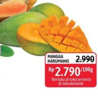 Promo Harga Mangga Harum Manis per 100 gr - Alfamidi