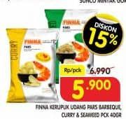 Promo Harga Finna Kerupuk Pars Seaweed, BBQ, Curry 40 gr - Superindo