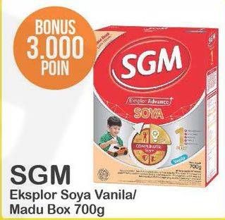 Promo Harga SGM Eksplor Soya 1-5 Susu Pertumbuhan Madu, Vanila 700 gr - Alfamart