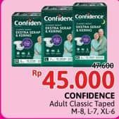 Promo Harga Confidence Adult Classic Night Ekstra Serap & Kering M8, L7, XL6 6 pcs - Alfamidi