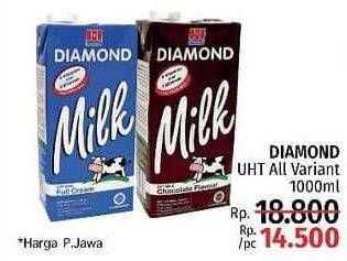 Promo Harga DIAMOND Milk UHT Chocolate, Full Cream 1000 ml - LotteMart