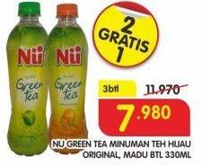 Promo Harga NU Green Tea Original, Madu per 3 botol 330 ml - Superindo
