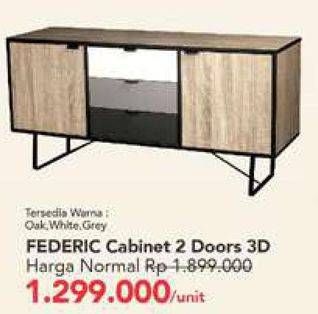 Promo Harga FEDERIC Cabinet 2 Doors 3 D  - Carrefour