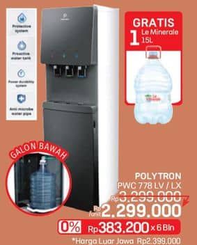 Promo Harga Polytron PWC 778LX Dispenser Hydra Galon Bawah  - LotteMart