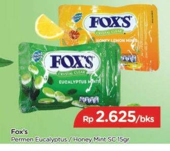 Promo Harga FOXS Crystal Candy Eucalyptus Mint, Honey Lemon Mints 15 gr - TIP TOP