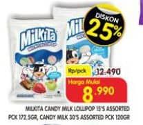 Promo Harga Milkita Milk Lollipop/Milkita Milkshake Candy   - Superindo