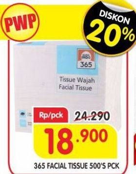 Promo Harga 365 Facial Tissue 500 sheet - Superindo