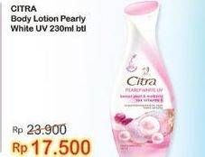 Promo Harga CITRA Hand & Body Lotion Pearly White UV Korean Pearl Mulberry 230 ml - Indomaret