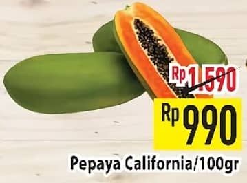 Promo Harga Pepaya California per 100 gr - Hypermart