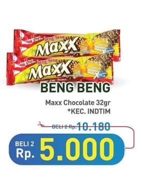 Promo Harga Beng-beng Wafer Chocolate Maxx 32 gr - Hypermart