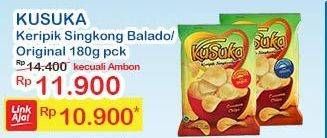 Promo Harga KUSUKA Keripik Singkong Balado, Original 180 gr - Indomaret