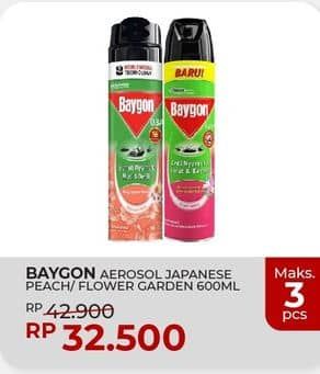 Promo Harga Baygon Insektisida Spray Japanese Peach, Flower Garden 600 ml - Yogya