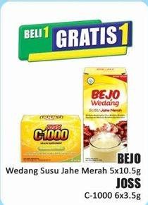 Promo Harga Bejo Wedang Susu Jahe Merah/JOSS C1000 Health Supplement  - Hari Hari