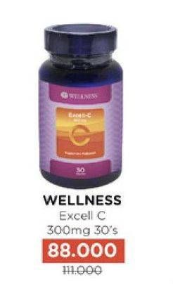 Promo Harga Wellness Excell C 300mg 30 pcs - Watsons